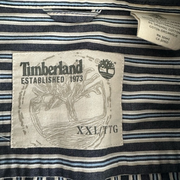 Timberland XXL long-sleeve button down blue/tan/navy 100% cotton - Picture 10 of 11